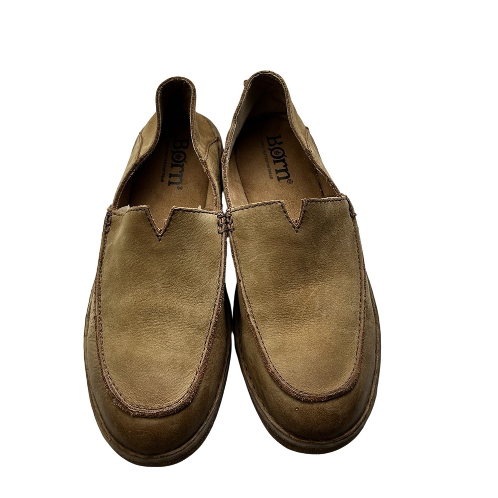 BORN Mens Size 9 Shoes Tan Leather Slip On Loafers‎ Comfy